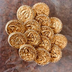 14 Design Buttons with Medusa Image & Rhinestones